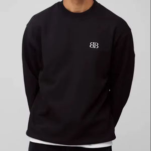 Sweat à capuche d'hiver pour homme surdimensionné, noir et blanc, personnalisé, brodé, imprimé, uni, teint, respirant, de qualité lourde, polyester/coton - Product Image 1