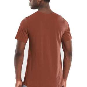 Camiseta clásica de cuello redondo de secado rápido anticontracción ecológica superventas marrón para Hombre | Ajuste Regular de manga corta de algodón suave - Product Image 6