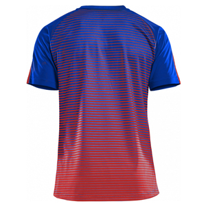 INDEX APPAREL Men's Sublimated Soccer Jersey Crew Neck Short Sleeve Blue Red Striped Moisture Wicking <b>Athletic</b> Fit - Product Image 3