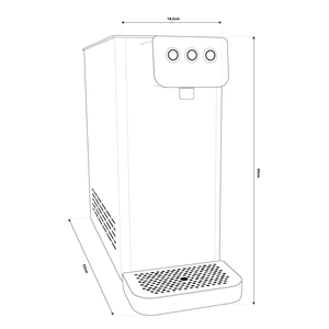 Distributeur d'eau électrique Osmo Fresh 3-en-1 : osmose inverse directe, eau chaude, froide et pétillante, installation facile, usage hôtelier, 155W - Product Image 2