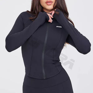 Chaqueta deportiva para mujer Running Yoga Chaqueta Slim Fit Full Zip Turtleneck Workout Track Jacket Chaqueta deportiva con cremallera - Product Image 1