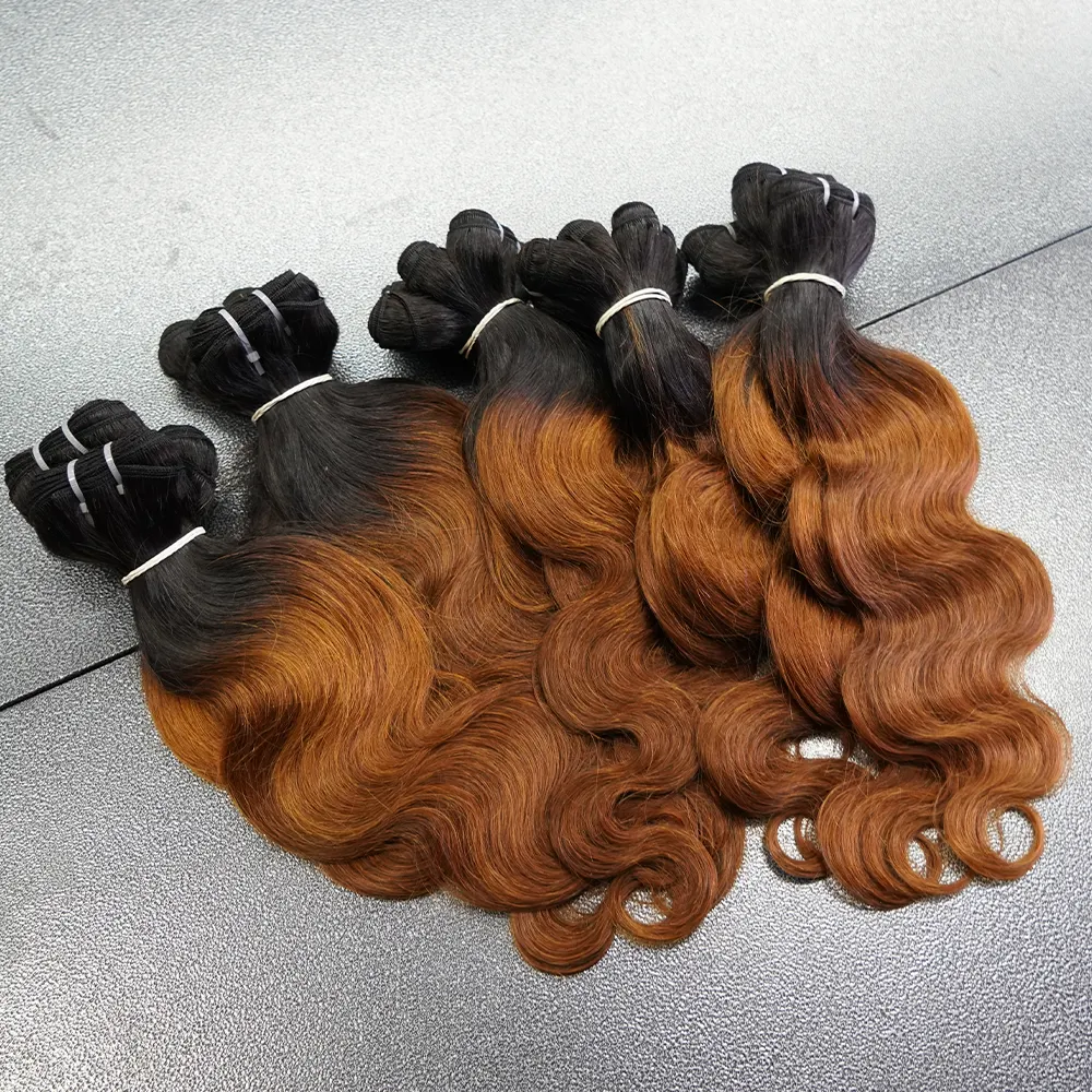 Ucuz hazır nakliye 35g/50g 350 # ombre afro kinky toplu veitnamese İŞLENMEMİŞ SAÇ uzantıları İnsan saç