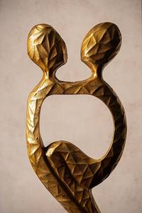 Venta caliente personalizada sala de estar decoraciones producto diseño Popular Oro dos hombre moderno mesa de escultura humana - Product Image 3