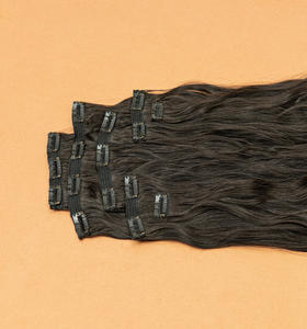 Extensiones de cabello indio virgen con CLIP, extensiones de cabello 100% sin procesar, largo, suave y grueso, Clip en extensión de cabello - Product Image 3