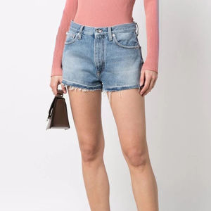 2024 Short en jean respirant de qualité supérieure 100% coton Short en jean à séchage rapide Bords bruts personnalisés Short en jean pour femme - Product Image 2