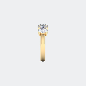 Bague à cinq pierres en or 14 carats avec diamant ovale de 1,50 carat, couleur D, pureté VVS, sertie à griffes, bijoux de mariage pour femme - Product Image 6