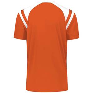 Maillot de sport athlétique pour homme, couleur unie, col en V, manches courtes, respirant, haut d'entraînement, passepoil contrasté, vêtements d'équipe personnalisés - Product Image 4