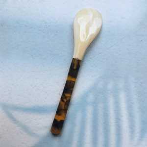 Ensemble de vaisselle jaune incrusté de cuillère en nacre, ustensiles artisanaux par VITRAPRO - Product Image 4