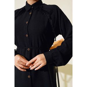 Ensemble 2 pièces détaillé avec pompon sur le devant Noir - Product Image 4