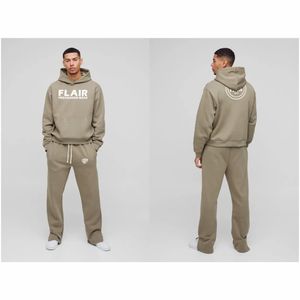 เสื้อฮู้ดสวมหัวผ้าฝ้ายอินทรีย์100% ของผู้ชายเสื้อแนวสตรีทผ้าหนาขนาดใหญ่ปักลูกปัดลายสีพื้น - Product Image 1