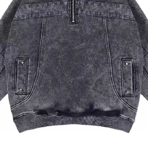 Sweat-shirt à capuche en jean Hip Hop 100% coton unisexe avec cordon de serrage pour hommes - Product Image 4