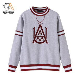 Venta al por mayor transpirable Alabama A & M University logotipo impreso 100% algodón bordado francés Terry gota hombro hombres sudaderas - Product Image 2