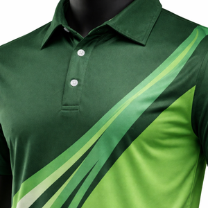 Conjunto de Uniforme de Cricket Unisex Personalizado, Sublimado, Color Verde con Bloques de Color, Manga Corta, Pantalones con Cintura Elástica, Absorbe la Humedad, Deportivo - Product Image 4