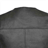 Chaleco de Cuero Vacuno Personalizable para Hombre, Largo, Impermeable, Cortavientos, de Secado Rápido, con Cremallera, Talla Grande, para Invierno