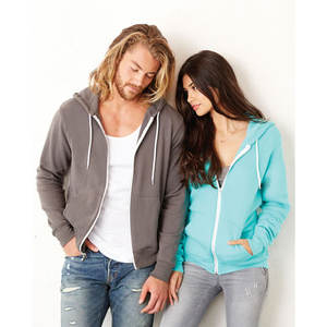 Elegante Sudadera con capucha 3739 con cremallera completa para géneros 100% algodón 60/40 Airlume poliéster peinado/algodón bordado rojo suave para invierno - Product Image 3