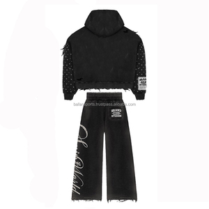 Survêtements d'hiver pour femmes, qualité supérieure, logo personnalisé, coupe classique, 100% coton, vêtements de sport, vente en gros - Product Image 3