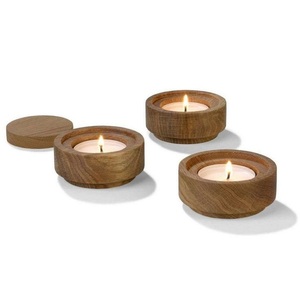 Portavelas Hechos a Mano de Madera Natural Hechos en India, Color Personalizado para Decoración de Mesa de Hogar u Hotel - Navidad, Día de San Valentín - Product Image 6