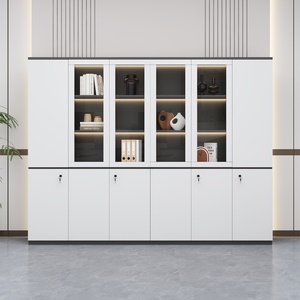 Grand casier de rangement industriel modulaire en mélamine avec 2 à 6 portes battantes, armoire à dossiers pour la maison, le bureau, l'école, l'hôpital, 5 tiroirs - Product Image 3