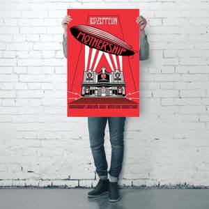 Modern Style LED Zeppelin Mothership <b>Poster</b> Black Frame Paper Material for Wall Usage - Product Image 3