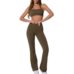 ชุดบราและกางเกงขาสั้นสำหรับเล่นโยคะกางเกงรัดรูปแบบผูกเชือกกางเกงกางเกงใส่เล่นฟิตเนสแบบลำลองสำหรับใส่ไปยิมบริการ OEM - Product Image 3