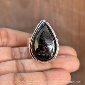 Anillo de Plata de Ley 925 con Turmalina Negra Original, en Forma de Pera, para Mujer, Precio de Fábrica, Joyería de Moda, Regalo - Product Image 3