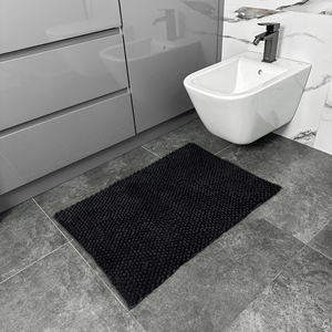 Tapis de bain moderne en microfibre gris ananas, écologique, doux, absorbant, antidérapant, lavable en machine, 50x50 cm - Product Image 6