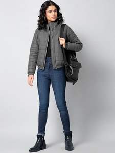 Chaqueta acolchada de invierno Premium para mujer, diseño de burbujas, cremallera duradera, Material suave al tacto, puños elásticos cómodos, transpirables - Product Image 4