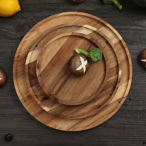 Plato de Presentación Redondo de Madera de Acacia de Primera Calidad, Estilo Rústico, para Fiestas, de Saniya Handicraft - Product Image 5
