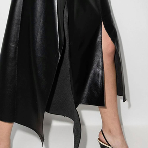 Mujer PU Wet Look Stretch PU cuero lápiz Bodycon falda de cintura alta - Product Image 4