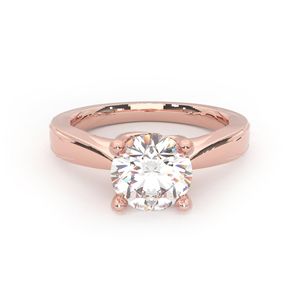 Bague solitaire en diamant rond pour elle - Product Image 4