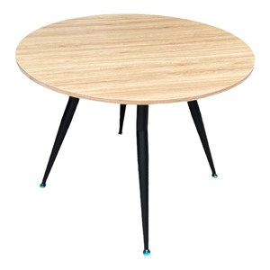 100cm Round Plywood <b>Dining</b> <b>Table</b> Set with Tapered Iron Legs Stable and Assembled for Home <b>Bar</b> Office or Daily Use-BA68089 - Product Image 4