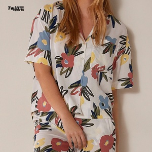 Ensemble de pyjama décontracté pour femmes de haute qualité, t-shirt court respirant, couleur unie, polaire 100% coton, écologique, séchage rapide - Product Image 2