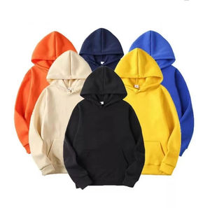 Sudaderas con Capucha Extra Grandes de Algodón para Hombre al por Mayor, Sudadera Básica con Bolsillo Tipo Canguro, Técnica de Relieve, Tinte Liso - Product Image 1