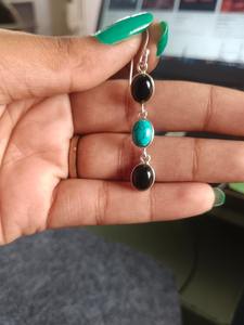 Fashionable Trendy Black Onyx Gemstone Handmade 925 Sterling <b>Silver</b> <b>Drop</b> <b>Earrings</b> Women Certified - Product Image 2