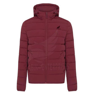 Chaqueta Acolchada con Capucha para Hombre, Estilo Urbano, Manga Larga, Cálida para Invierno, Ropa de Exterior Transpirable y Cómoda con Patrón de Letras - Product Image 1