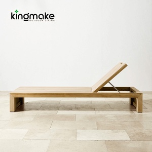 Vườn Gỗ Tếch ghế tắm nắng hồ bơi Chaise longue ngoài trời ngày giường bãi biển Ghế phòng chờ ngoài trời Ghế hồ bơi - Product Image 4