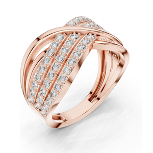 Anillo Cruzado con Diamante de Laboratorio de 0.784 CT para Mujer, Claridad VVSVS EF, Oro de 18KT, 14KT, 10KT y Plata 925, Oro Rosa, Amarillo, Blanco - Product Image 5