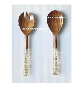 Sécurité alimentaire Meilleur produit en résine de bois Très bon ensemble de couverts royaux pour vaisselle Ensemble de cuillères et de fourchettes en bois - Product Image 5