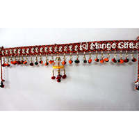 Décoration murale artisanale traditionnelle indienne en coton avec rideau ethnique pour la décoration festive de Diwali, idéale pour l'entrée de la maison.