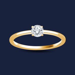 Anillo Redondo Embraced Caress con 1 Diamante Redondo Cultivado en Laboratorio H+-SI de 0.30 Quilates en Oro Sólido de 14K, Ideal para Regalos Festivos - Product Image 3