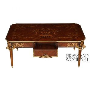 Juego de Mesa de Centro de Madera con Incrustaciones de Lujo Clásico con Detalles en Latón - Product Image 2