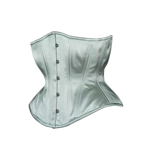 Women Breathable Embroidery Corset Green Satin Front Folding & Ribbons with Grommets Gothic Waist <b>Trainer</b> Overbust Top - Product Image 6