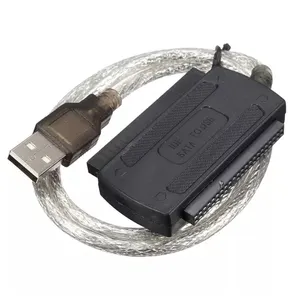 Cable de disco duro de datos USB 2,0 a SATA/IDE para Adaptador convertidor de corriente HDD