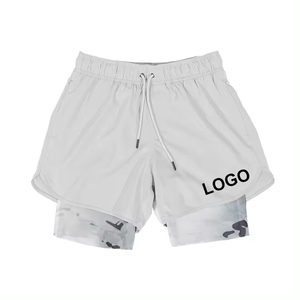 New Quality Hot Selling Custom Logo Athletic Workout Running Shorts Double <b>Layer</b> Fitness Gym Sport Shorts for Men - Product Image 2