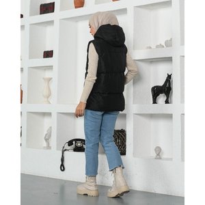 Gilet matelassé décontracté sans manches à col rond avec fermeture éclair pour l'extérieur - Product Image 5