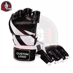 ถุงมือชกมวย MMA หนังไมโครไฟเบอร์คุณภาพสูง พรีเมียม สีดำขาว สวมใส่สบาย พร้อมสายรัดแบบตีนตุ๊กแก - Product Image 2