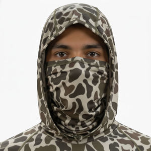 Chemise de pêche à manches longues pour homme, camouflage, à capuche, protection UV, pull-over, anti-UV, séchage rapide, polyester - Product Image 3