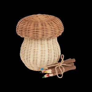 <b>Small</b> Eco-Friendly Modern Mushroom-Shaped Natural Rattan <b>Storage</b> <b>Basket</b> - Product Image 1