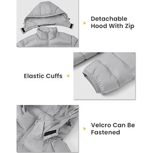 เสื้อแจ็คเก็ตพัฟเฟอร์น้ำหนักเบาสำหรับผู้ชายอเนกประสงค์ เสื้อโค้ทกันหนาวบุฉนวนพร้อมฮู้ดถอดได้ เหมาะสำหรับใส่เป็นเสื้อคลุมด้านนอกในฤดูหนาว เดินทาง เล่นสกี และตั้งแคมป์ - Product Image 4