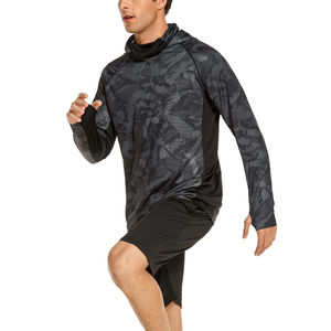 Men's Best Quality OEM Stand Collar Sublimated Fishing Hoodie Custom Made <b>Long</b> <b>Sleeves</b> UV Protection Shirt Plus Size Options - Product Image 6